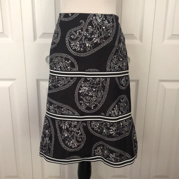 Citrine Canadian Brand Black & White Paisley Skirt size 6 - Picture 1 of 10